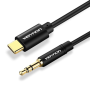 Cable conversor audio vention bgabf/ usb tipo-c macho - jack 3.5 macho/ 1m/ negro