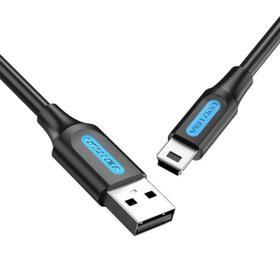 Cable usb 2.0 vention combd/ usb macho - miniusb macho/ hasta 10w/ 480mbps/ 50cm/ negro