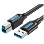 Cable usb 3.0 vention coobh/ usb tipo-b macho - usb macho/ 5gbps/ 2m/ negro