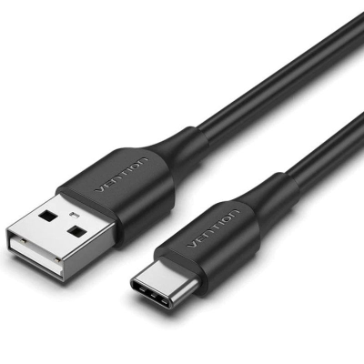 Cable usb 2.0 tipo-c vention cthbc/ usb tipo-c macho - usb macho/ hasta 60w/ 480mbps/ 25cm/ negro