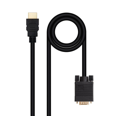 Cable conversor nanocable 10.15.4348/ hdmi macho - vga macho/ 1.8m/ negro