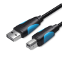 Cable usb 2.0 impresora vention vas-a16-b100/ usb tipo-b macho - usb macho/ 480mbps/ 1m/ negro