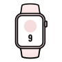 Apple watch series 9/ gps/ 45mm/ cellular/ caja de aluminio rosa/ correa deportiva rosa claro m/l