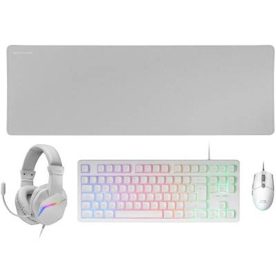 Pack gaming mars gaming mcp-rgb3w/ teclado rgb + ratón óptico + alfombrilla xxl + auriculares