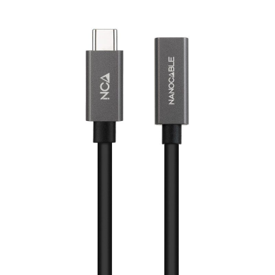 Cable alargador usb 3.2 nanocable 10.01.4401-l150/ usb tipo-c macho - usb tipo-c hembra/ 1.5m/ negro