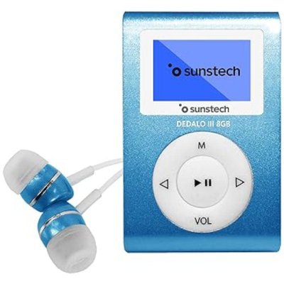 Reproductor mp3 sunstech dedalo iii/ 8gb/ radio fm/ azul