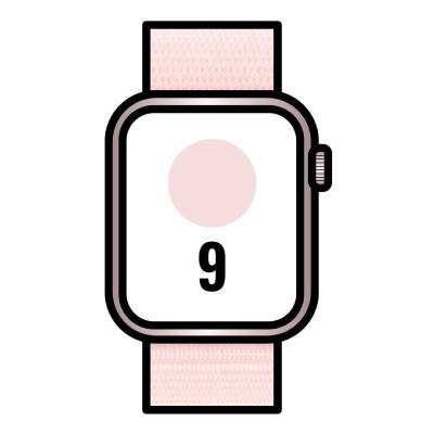 Apple watch series 9/ gps/ 45mm/ caja de aluminio rosa/ correa deportiva loop rosa claro