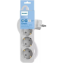 Regleta con interruptor philips chp2134w/10/ 3 tomas de corriente/ cable 1.5m/ blanco