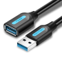 Cable alargador usb 3.0 vention cbhbf/ usb macho - usb hembra/ 5gbps/ 1m/ negro