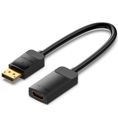 Cable conversor vention hbzbb/ displayport macho - hdmi 4k hembra/ 15cm/ negro