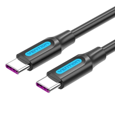 Cable usb 2.0 tipo-c vention cotbd/ usb tipo-c macho - usb tipo-c macho/ hasta 100w/ 480mbps/ 50cm/ negro