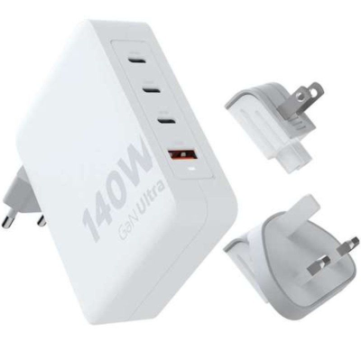 Cargador de pared universal xtorm xvc2140/ 3xusb tipo-c/ 1xusb + cable usb tipo-c/ 140w