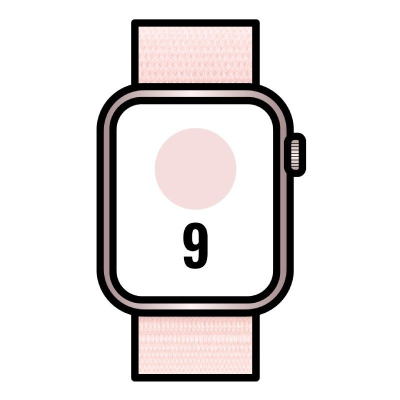 Apple watch series 9/ gps/ 45mm/ cellular/ caja de aluminio rosa/ correa deportiva loop rosa claro