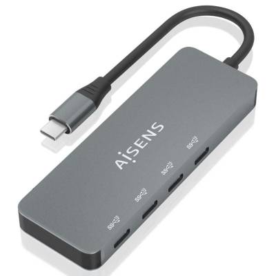 Hub usb tipo-c aisens a109-0695/ 4xusb tipo-c/ gris