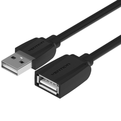 Cable alargador usb 2.0 vention vas-a44-b050/ usb macho - usb hembra/ 50cm/ negro