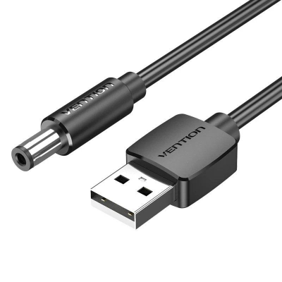 Cable alimentación vention ceybd/ usb-a macho - dc 5.5mm macho/ 50cm/ negro