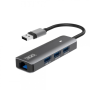 Hub usb 3.0 3go hub37peth2/ 3xusb/ 1xrj45/ gris