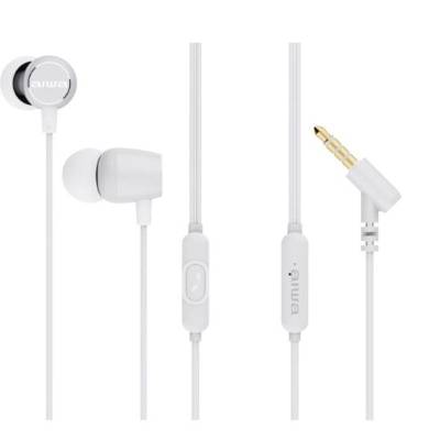 Auriculares intrauditivos aiwa estm-30wt/ con micrófono/ jack 3.5/ blanco