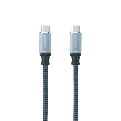 Cable usb 3.2 nanocable 10.01.4103-comb/ usb tipo-c macho - usb tipo-c macho/ hasta 100w/ 20gbps/ 3m/ gris y negro