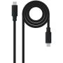 Cable usb 3.2 tipo-c nanocable 10.01.4103/ usb tipo-c macho - usb tipo-c macho/ hasta 100w/ 20gbps/ 3m/ negro