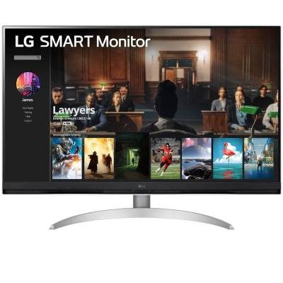 Smart monitor lg 32sq700s-w 31.5'/ 4k/ smart tv/ multimedia/ regulable en altura/ plata y blanco