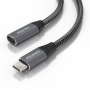 Cable alargador usb 3.2 aisens a107-0636/ usb tipo-c macho - usb tipo-c hembra/ hasta 100w/ 20gbps/ 2m/ gris