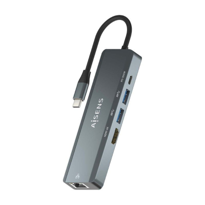 Docking usb tipo-c aisens asuc-5p011-gr/ 1xhdmi/ 2xusb/ 1xrj45/ 1xusb tipo-c/ 1xusb tipo-c pd/ gris