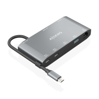 Docking usb tipo-c aisens asuc-8p010-gr/ 1xhdmi/ 1xvga/ 2xusb/ 1xrj45/ 2xusb tipo-c/ 1xusb tipo-c pd/ gris