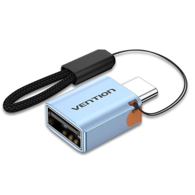 Adaptador otg usb 3.1 vention cubh0/ usb tipo-c macho - usb hembra/ azul