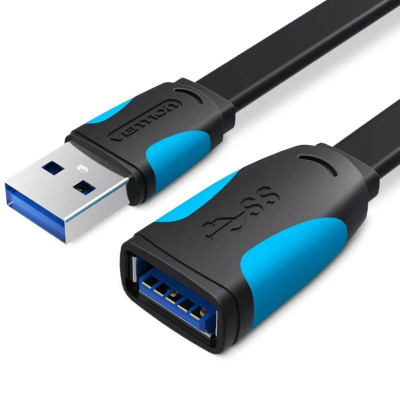 Cable alargador usb 3.0 vention vas-a13-b050/ usb macho - usb hembra/ 5gbps/ 50cm/ negro y azul