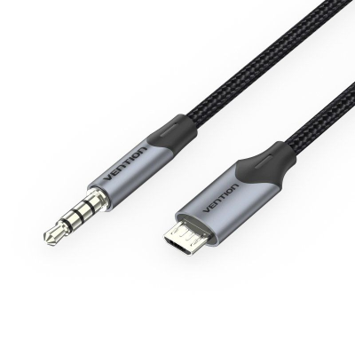 Cable audio vention bdgbg/ microusb macho - jack 3.5 macho/ 1.5m/ negro