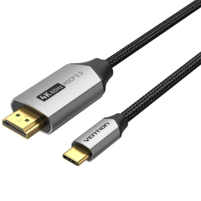 Cable conversor hdmi 2.0 4k vention crbbf/ usb tipo-c macho - hdmi macho/ 1m/ negro