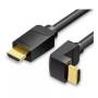 Cable hdmi 2.0 4k acodado 90º vention aarbh/ hdmi macho - hdmi macho/ 2m/ negro