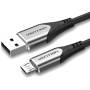 Cable usb 2.0 vention coahc/ usb macho - microusb macho/ hasta 60w/ 480mbps/ 25cm/ gris