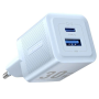 Cargador gan de pared vention feql0-eu/ 1xusb tipo-c/ 1xusb/ 30w