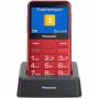 Teléfono móvil panasonic kx-tu155exrn para personas mayores/ rojo