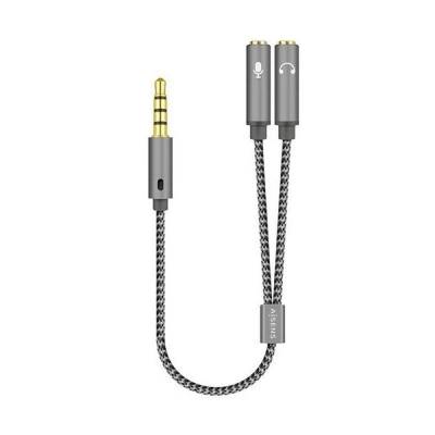 Adaptador aisens a128-0415/ jack 3.5 macho - 2x jack 3.5 hembra/ 25cm/ gris