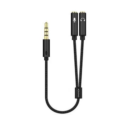 Adaptador aisens a128-0416/ jack 3.5 macho - 2x jack 3.5 hembra/ 25cm/ negro