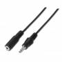 Cable estéreo aisens a128-0146/ jack 3.5 macho - jack 3.5 hembra/ hasta 0.1w/ 3m/ negro