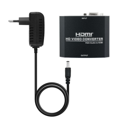 Conversor nanocable 10.16.2101-bk/ hdmi hembra - vga hembra/ jack 3.5 hembra/ 15cm/ negro