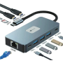 Docking usb tipo-c leotec leds02/ 3xusb/ 1xusb tipo-c/ 1xusb tipo-c pd/ 2xhdmi 4k/ 1xrj45/ 1xlector tarjetas sd y microsd/ gris