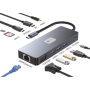 Docking usb tipo-c leotec leds03/ 3xusb/ 1xusb tipo-c pd/ 1xhdmi 4k/ 1 xdisplayport/ 1xvga/ 1xaudio/ 1xrj45/ 1xlector tarjetas 