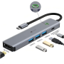 Docking usb tipo-c leotec leds05/ 3xusb/ 1xusb tipo-c pd/ 1xhdmi/ gris