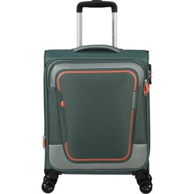 Maleta de cabina american tourister pulsonic spinner 55cm/ 55x40x23cm/ 4 ruedas/ verde bosque oscuro