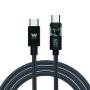 Cable usb 2.0 tipo-c woxter pe26-185/ usb tipo-c macho - usb tipo-c macho/ hasta 60w/ 480mbps/ 2m/ negro