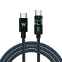 Cable usb 2.0 tipo-c woxter pe26-186/ usb tipo-c macho - usb tipo-c macho/ hasta 100w/ 480mbps/ 2m/ negro