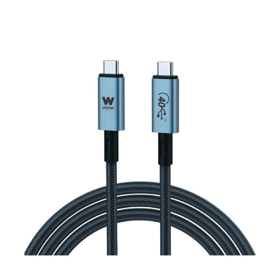 Cable usb 3.1 tipo-c woxter pe26-183/ usb tipo-c macho - usb tipo-c macho/ hasta 240w/ 40gbps/ 2m/ negro