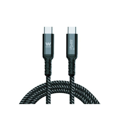 Cable usb 3.1 tipo-c woxter pe26-184/ usb tipo-c macho - usb tipo-c macho/ hasta 100w/ 10gbps/ 2m/ negro