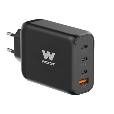 Cargador gan de pared woxter pe26-177/ 3xusb tipo-c/ 1xusb/ + cable usb tipo-c/ 100w