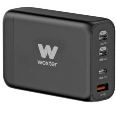 Cargador gan de pared woxter pe26-178/ 3xusb tipo-c + cable usb tipo-c/ 1xusb/ 140w